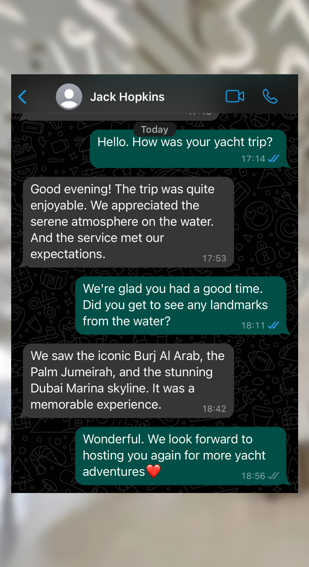 SeaLux guest WhatsApp review