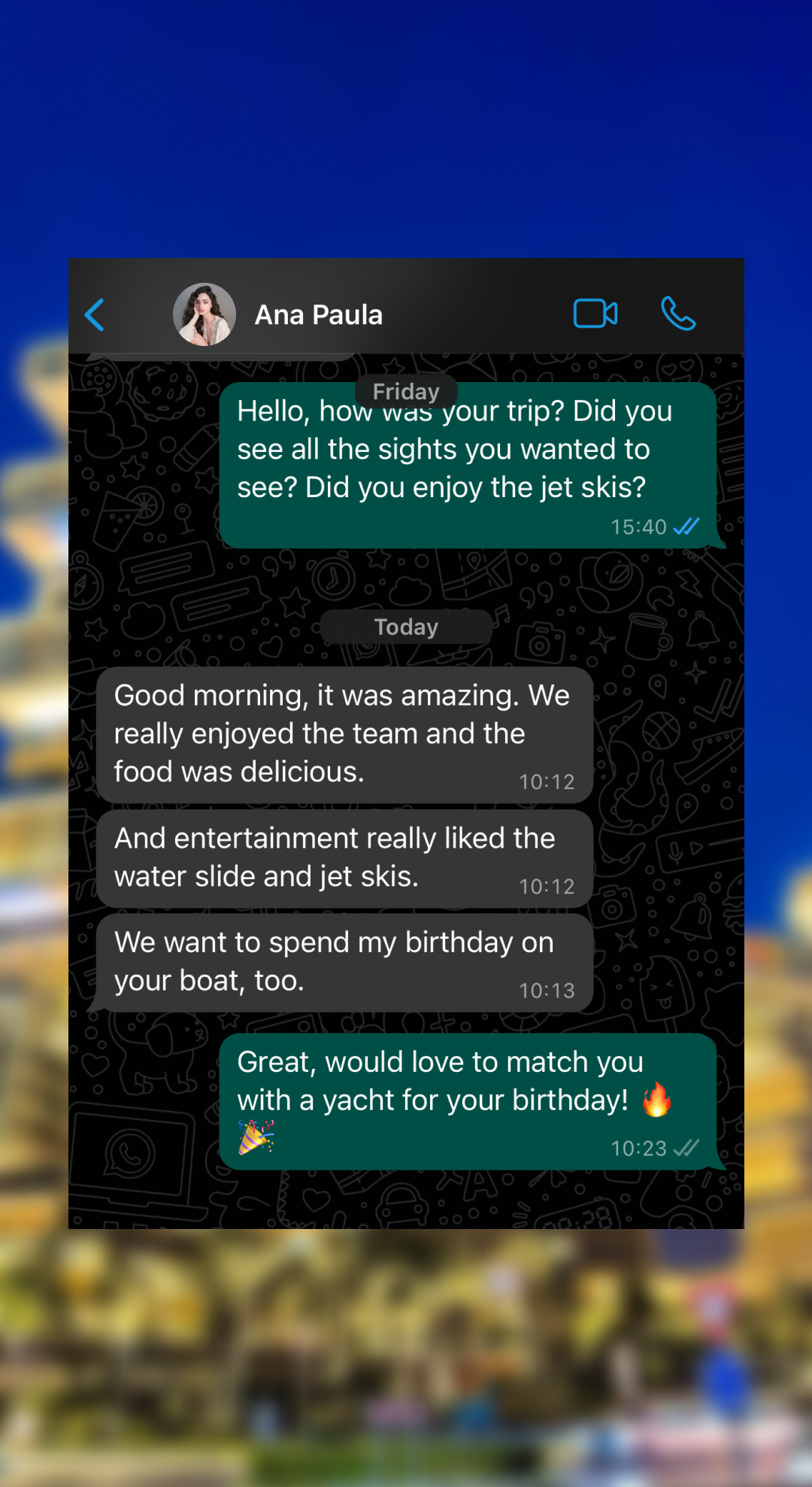 SeaLux guest WhatsApp review