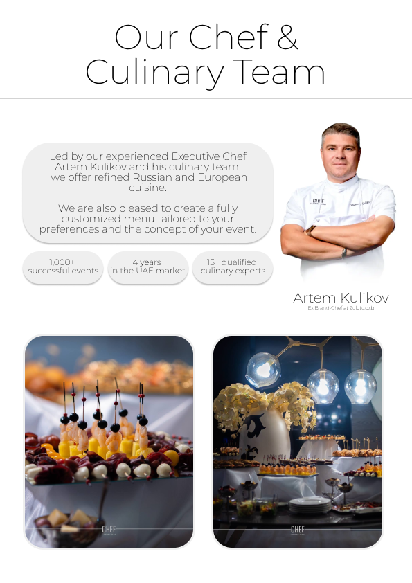Executive Chef Artem Kulikov and the SeaLux culinary team