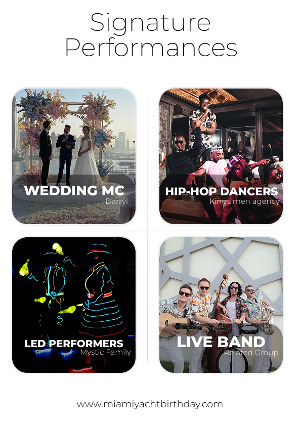 Wedding MC, Hip-Hop Dancers, LED Performers, Live Band
