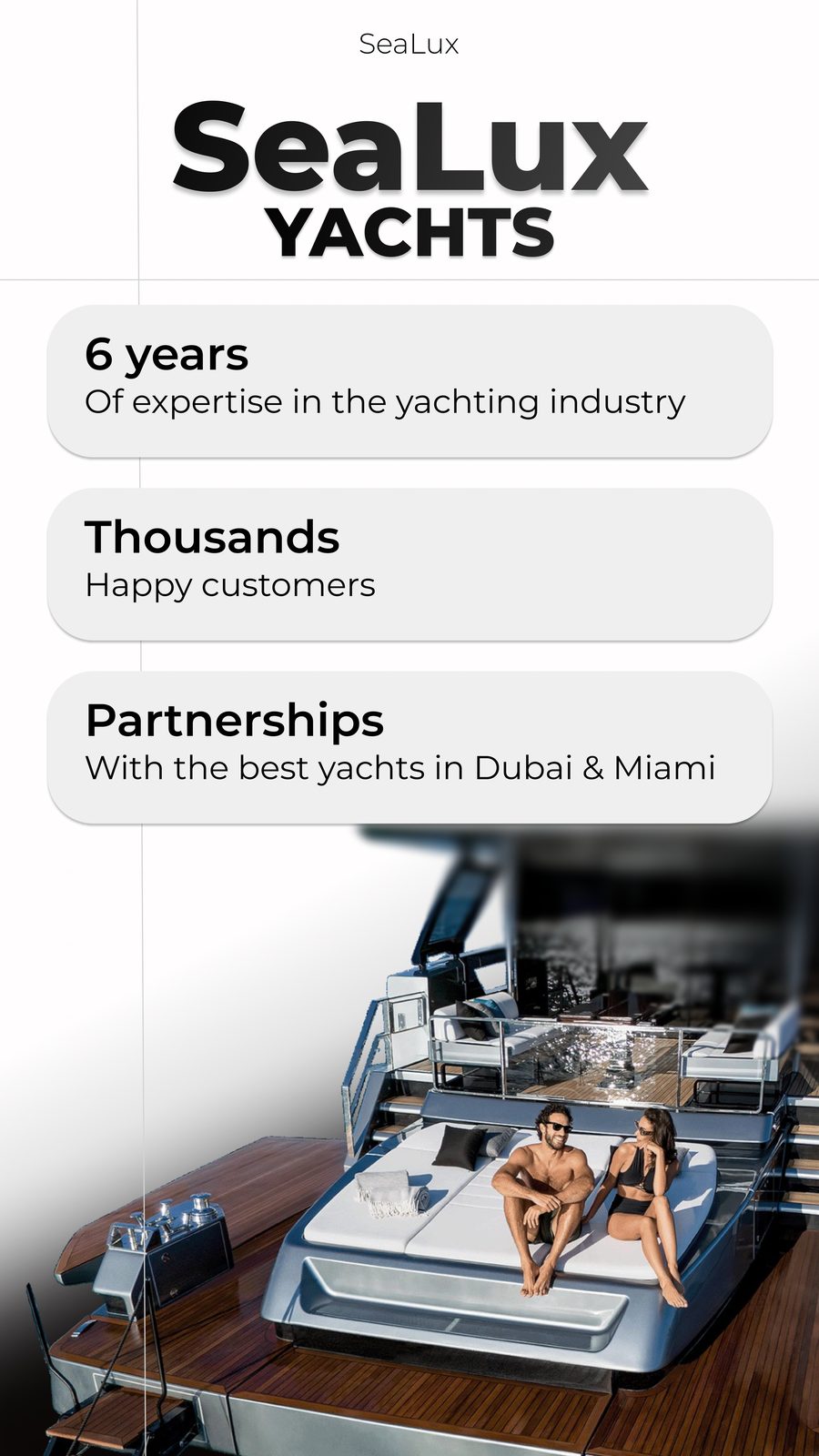SeaLux Yachts - 6 years of expertise, thousands of happy customers